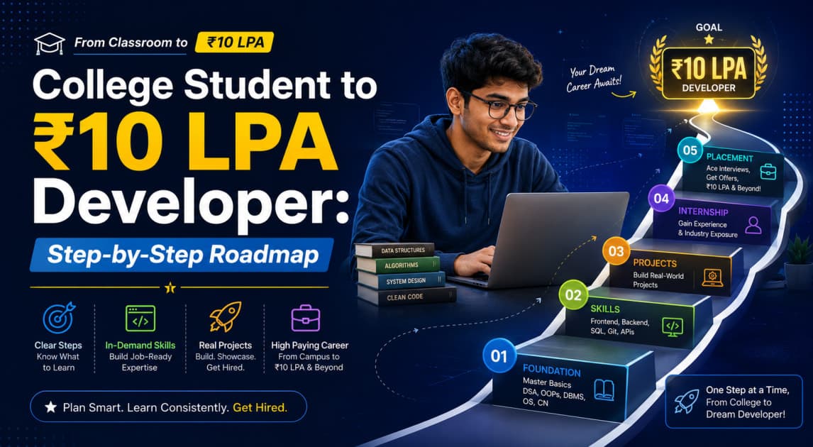 College Student to ₹10 LPA Developer: Step-by-Step Roadmap