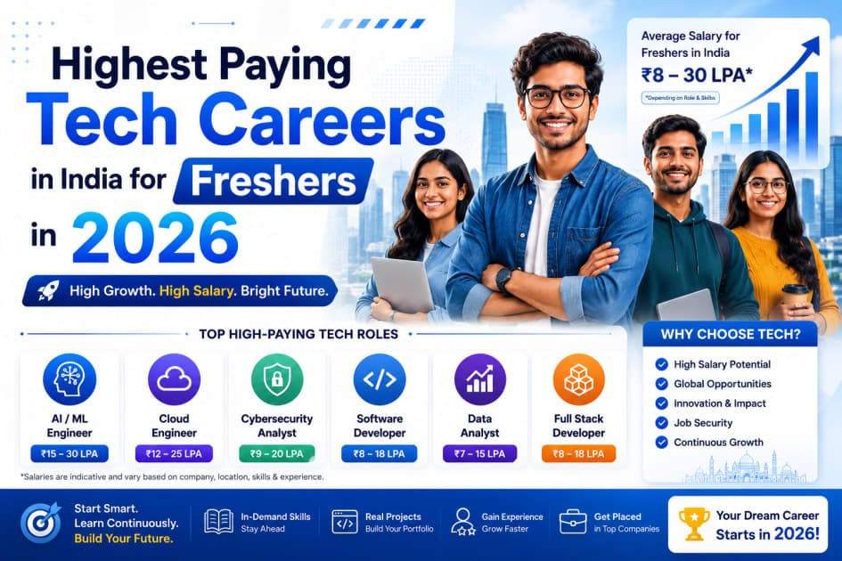 Highest Paying Tech Careers in India for Freshers in 2026